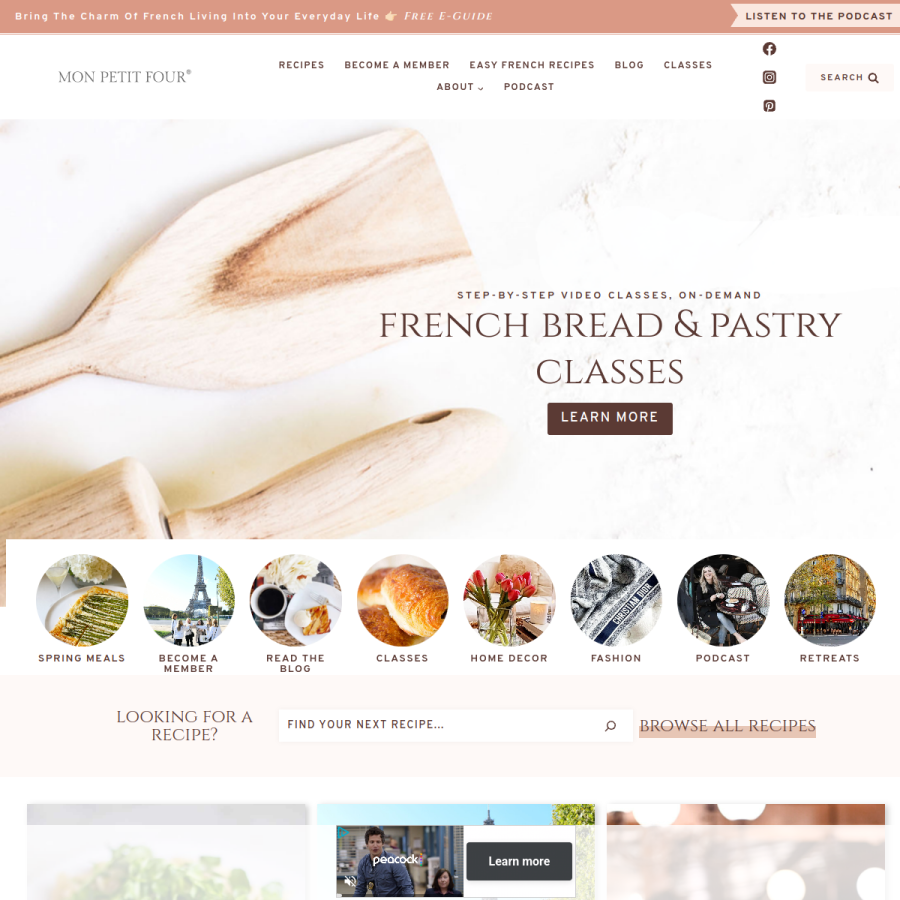 monpetitfour.com homepage screenshot