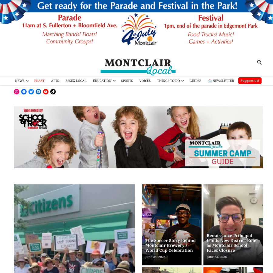 montclairlocal.news homepage screenshot