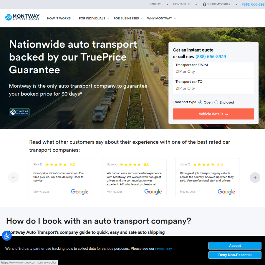 montway.com homepage screenshot