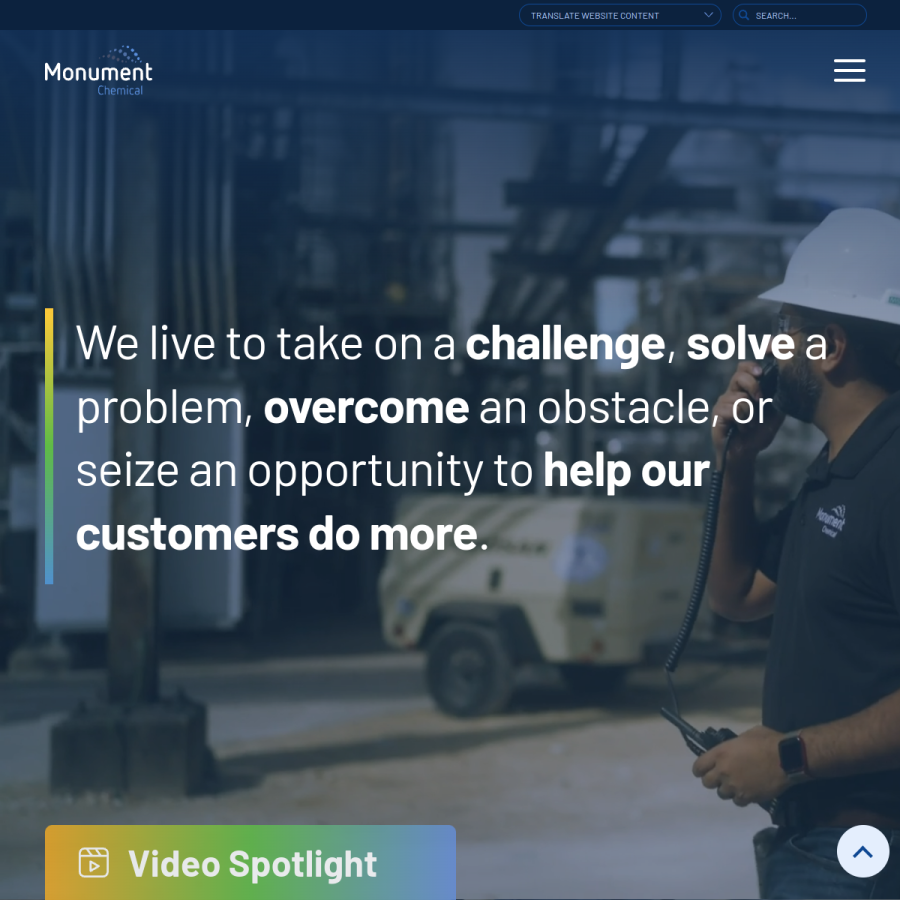 monumentchemical.com homepage screenshot