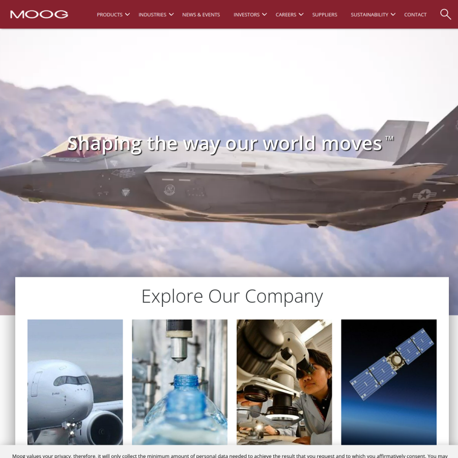 moog.com homepage screenshot
