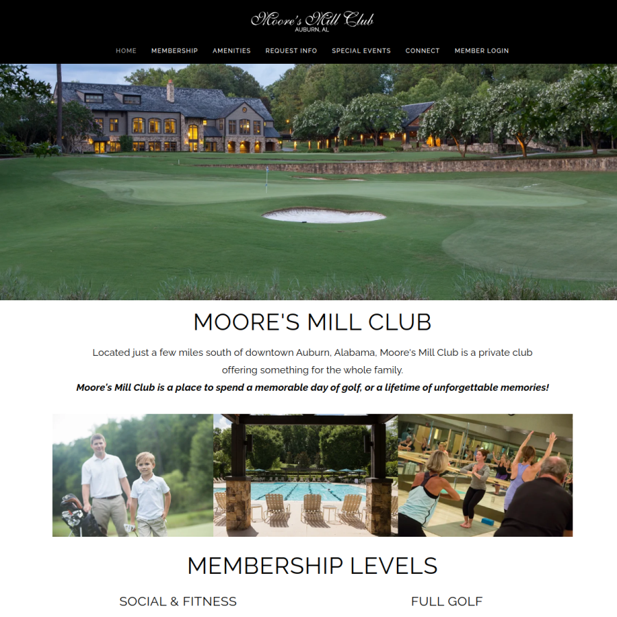 mooresmillclub.com homepage screenshot
