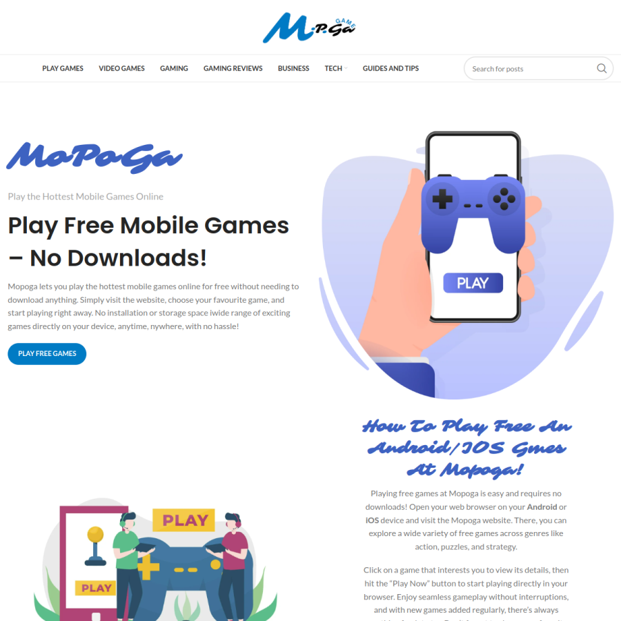 mopoga.net homepage screenshot