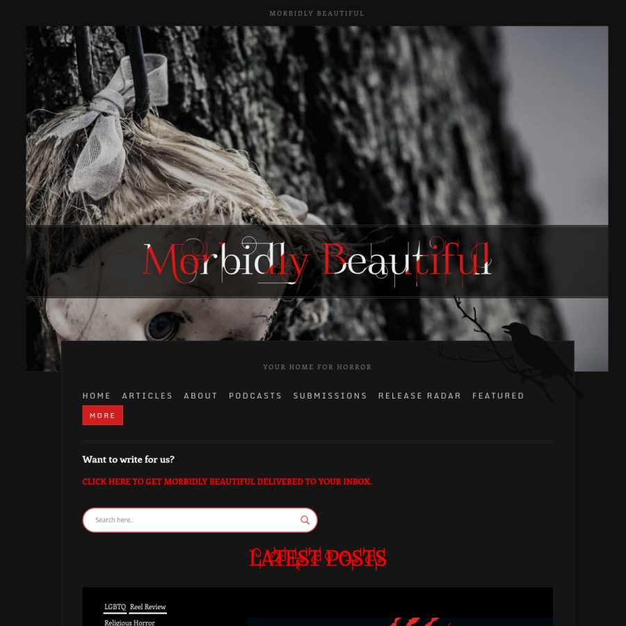 morbidlybeautiful.com homepage screenshot