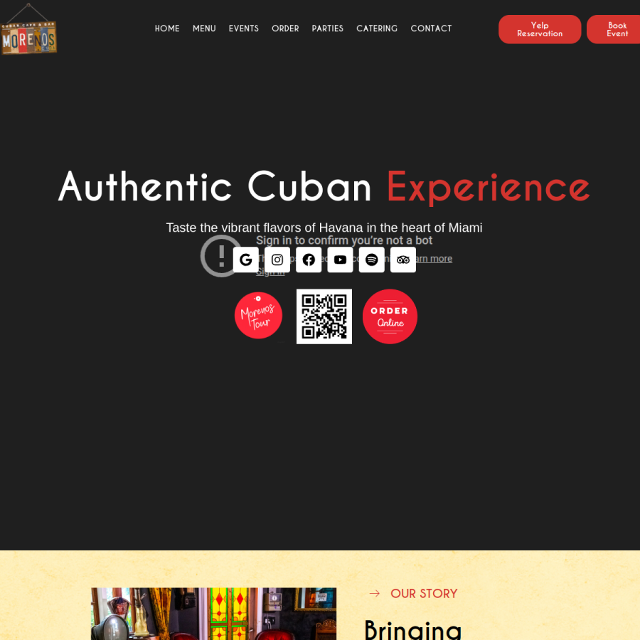 morenoscuba.com homepage screenshot