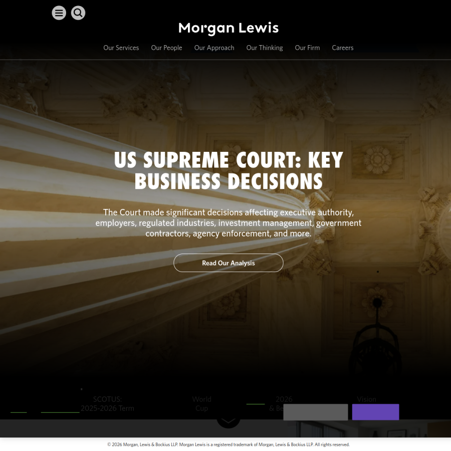 morganlewis.com homepage screenshot