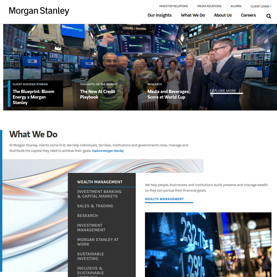 morganstanley.com homepage screenshot