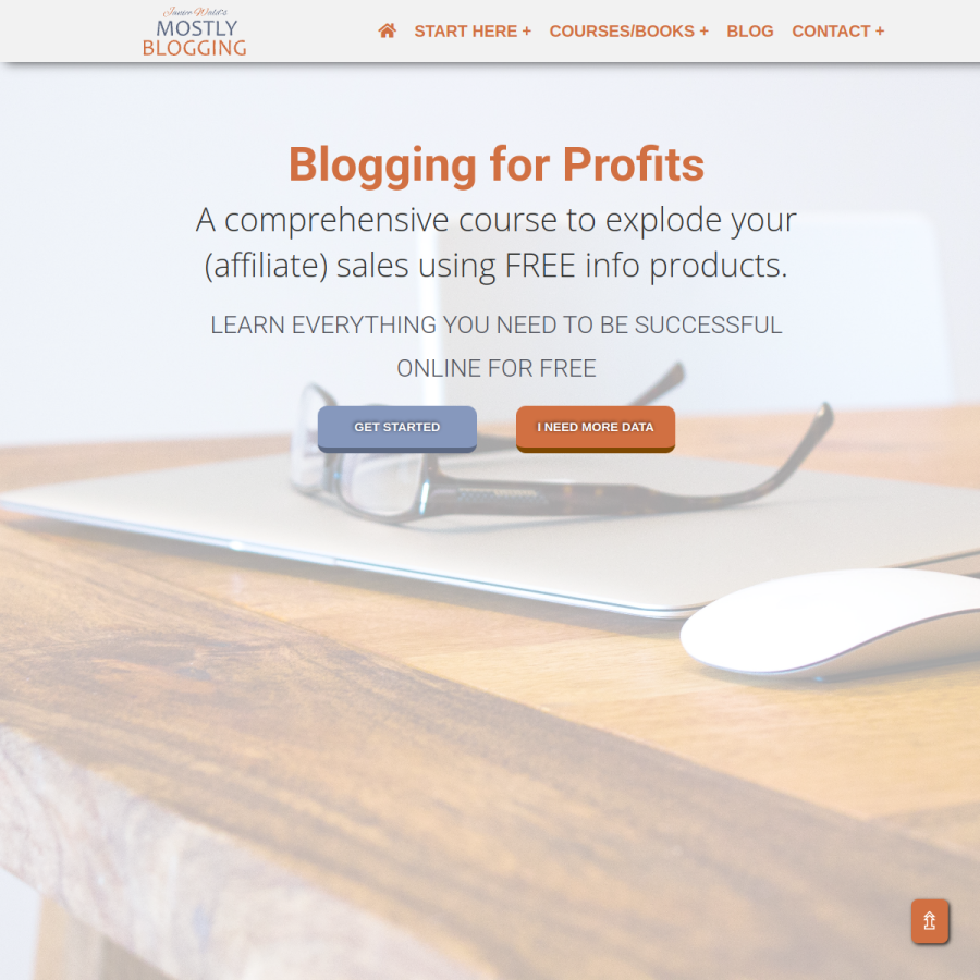 mostlyblogging.com homepage screenshot