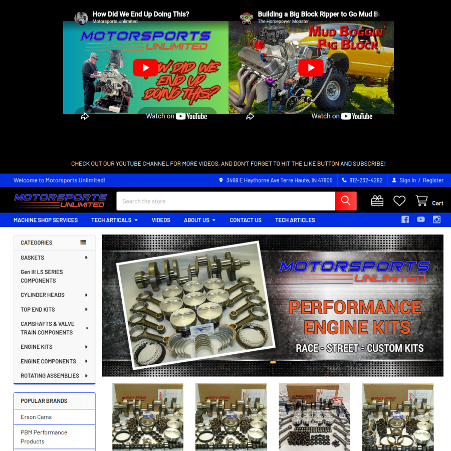 motorsportsunlimited.com homepage screenshot