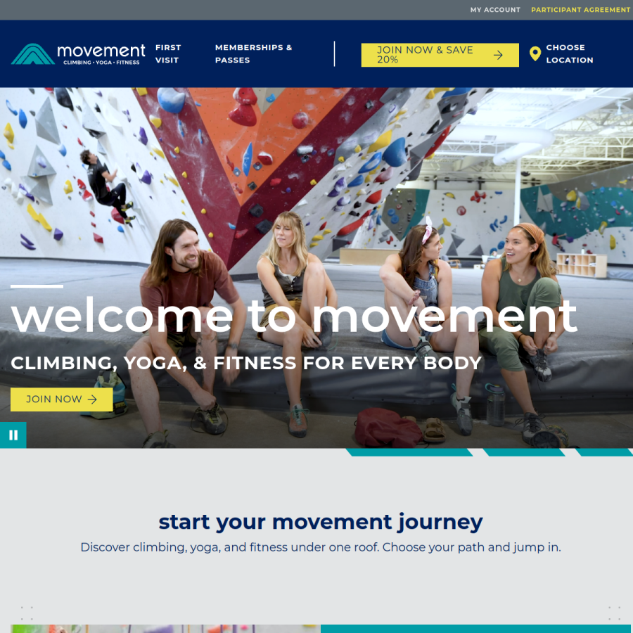movementgyms.com homepage screenshot