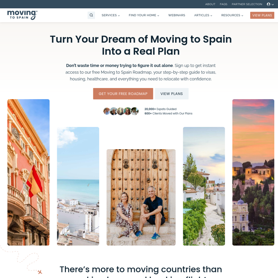movingtospain.com homepage screenshot