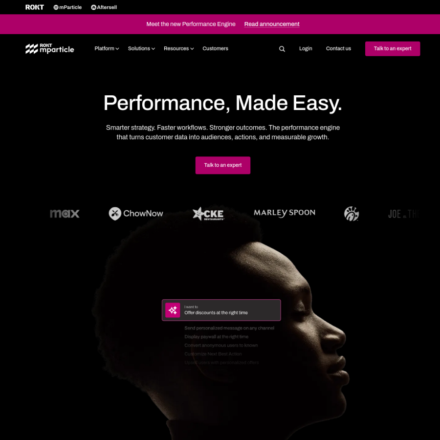 mparticle.com homepage screenshot