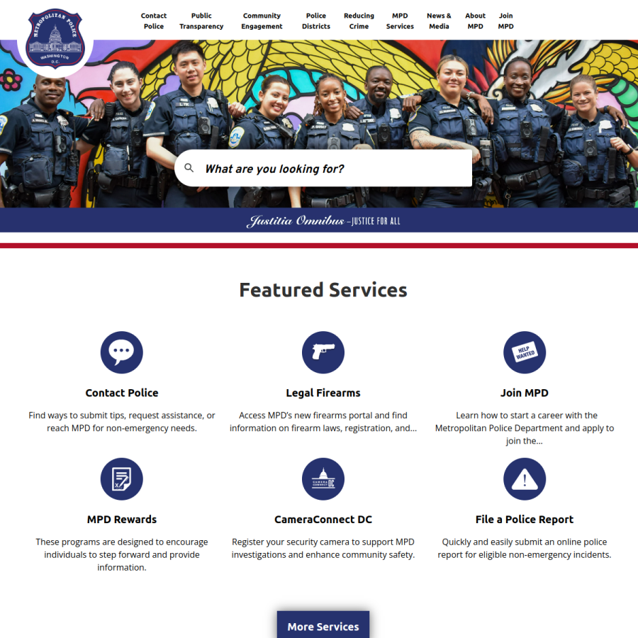 mpdc.dc.gov homepage screenshot