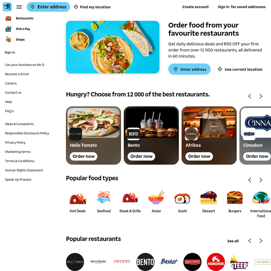 mrdfood.com homepage screenshot