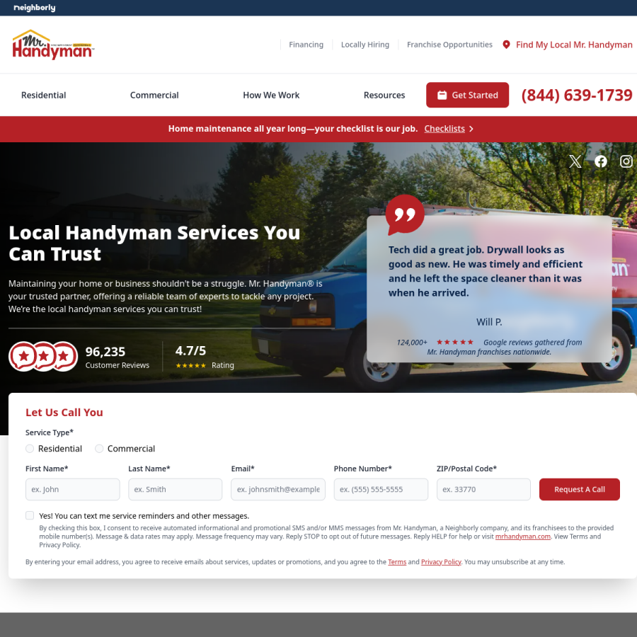 mrhandyman.com homepage screenshot