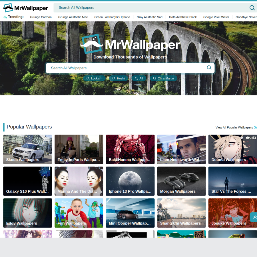 mrwallpaper.com homepage screenshot