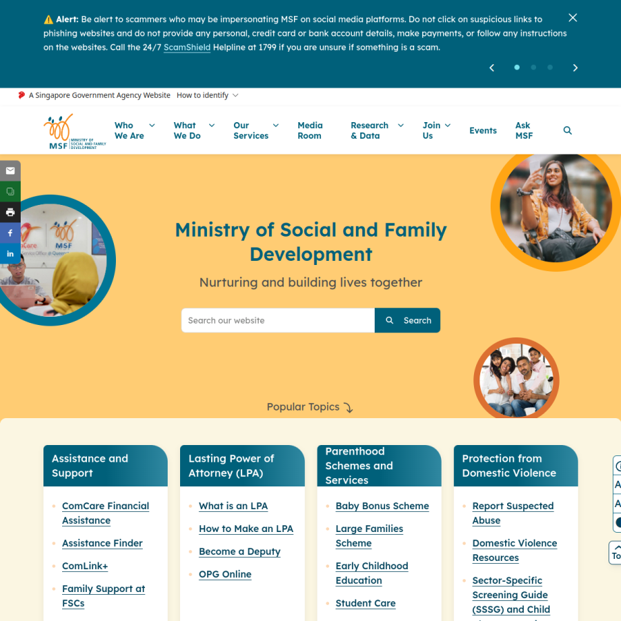 msf.gov.sg homepage screenshot