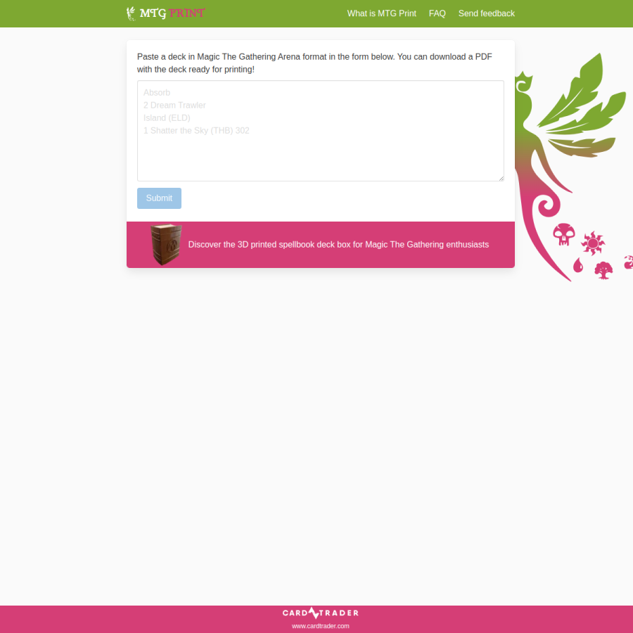mtgprint.net homepage screenshot