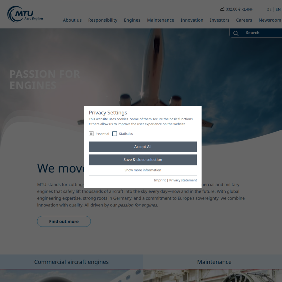 mtu.de homepage screenshot