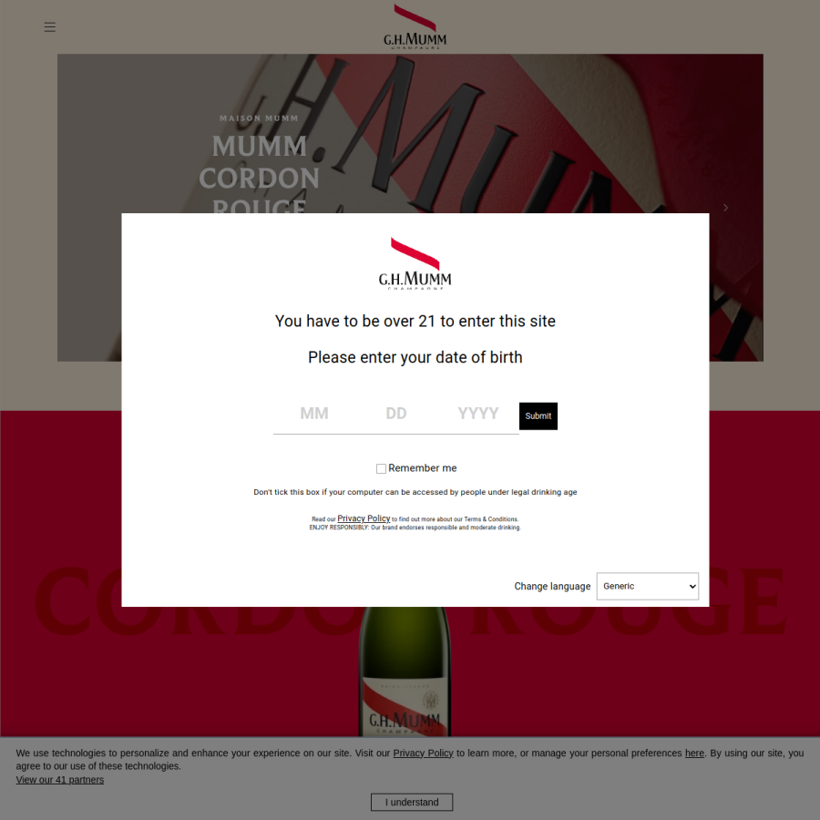 mumm.com homepage screenshot