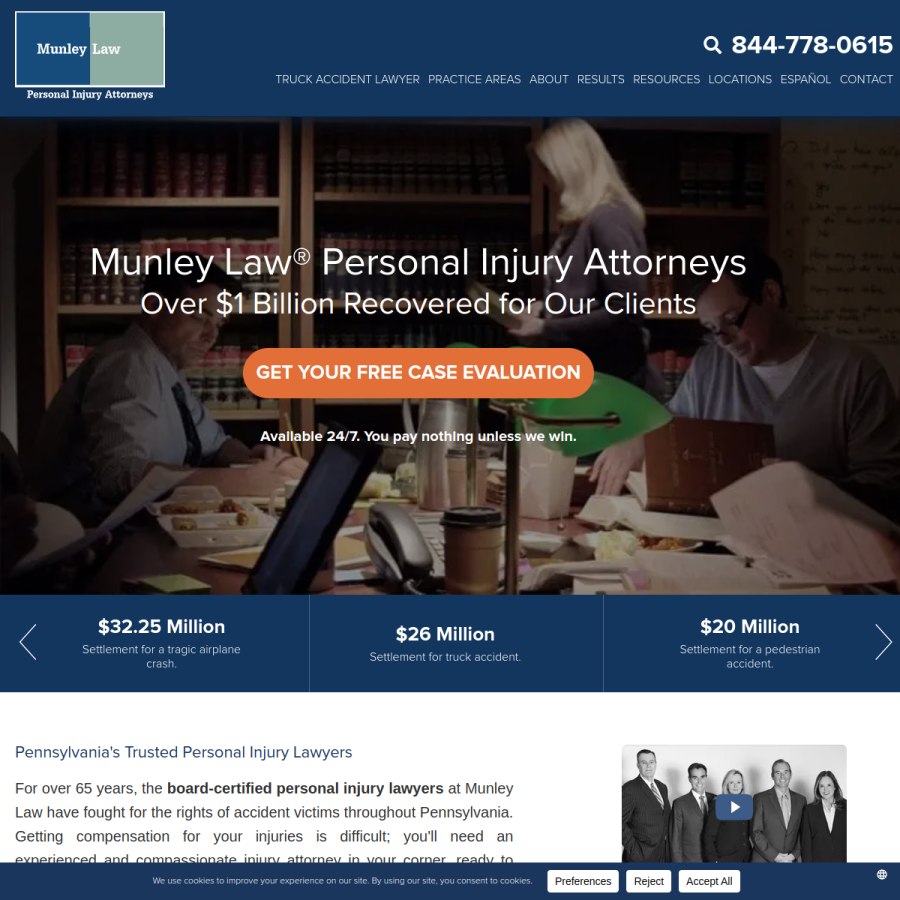 munley.com homepage screenshot