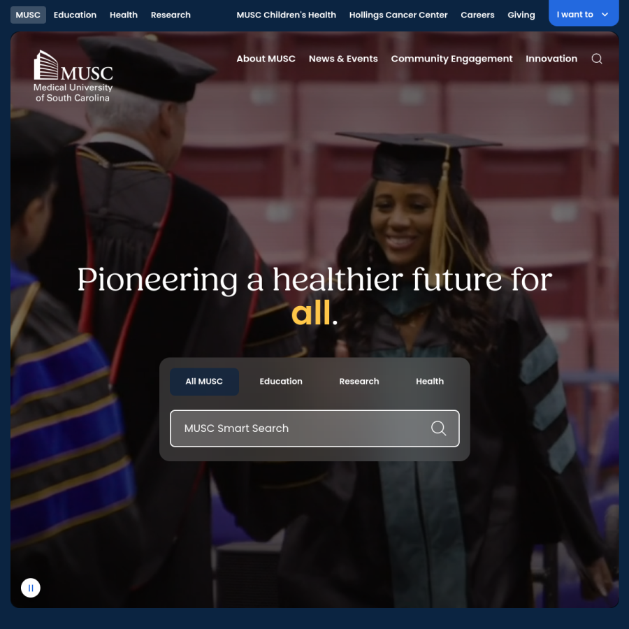 musc.edu homepage screenshot