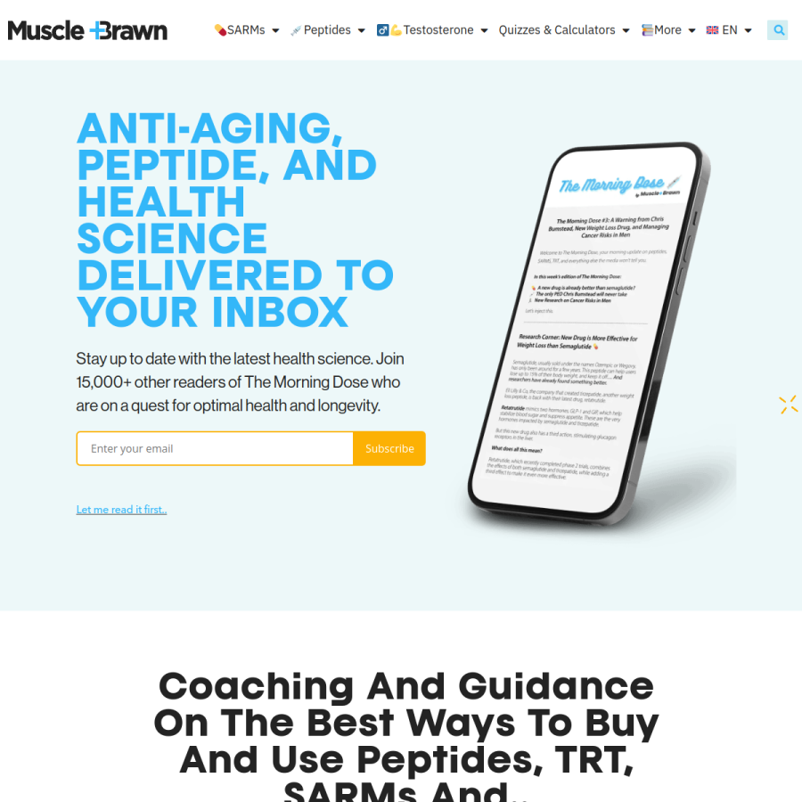 muscleandbrawn.com homepage screenshot