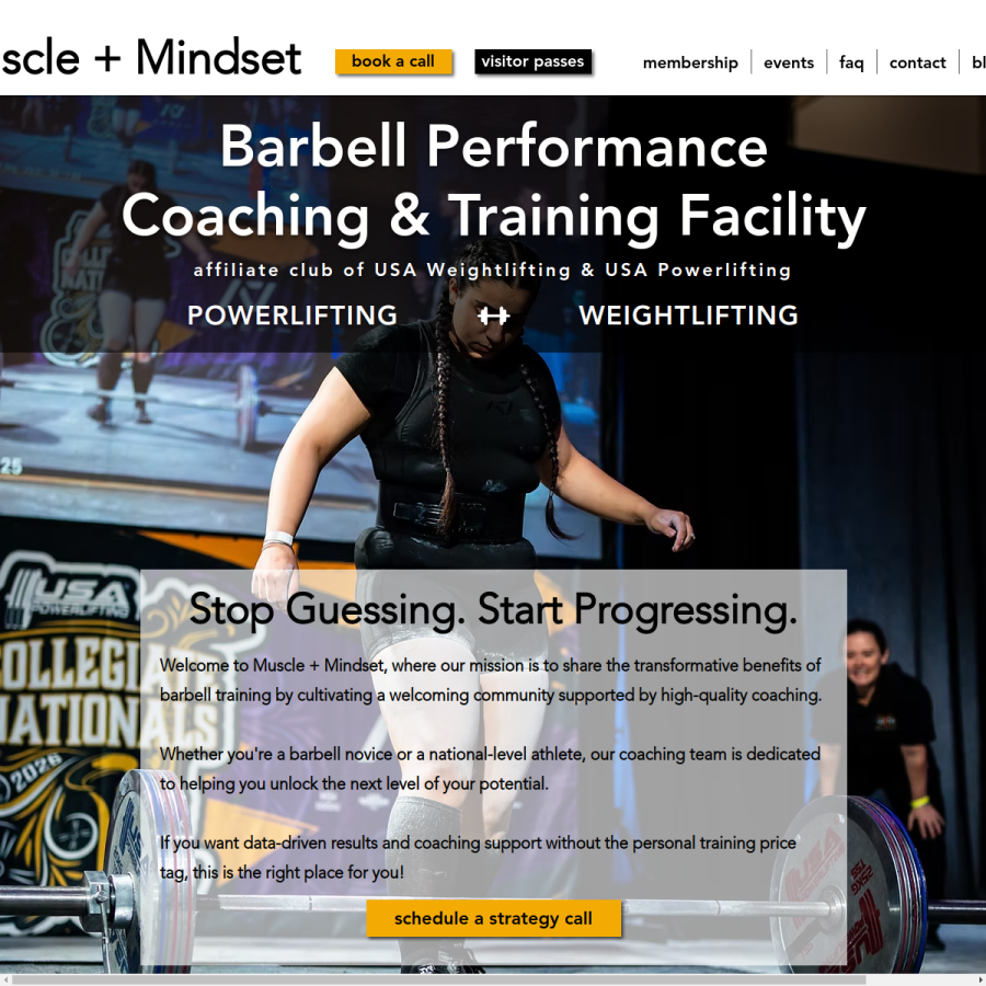 muscleandmindset.com homepage screenshot