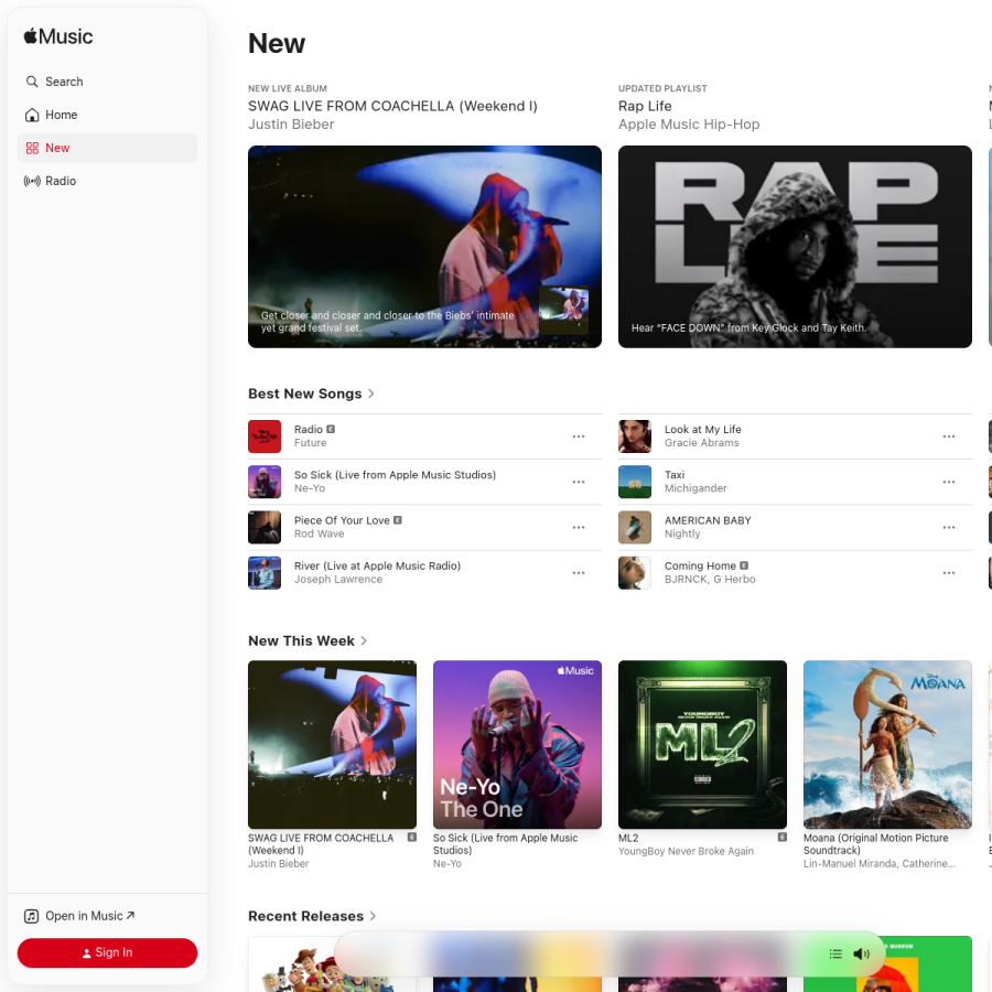music.apple.com homepage screenshot