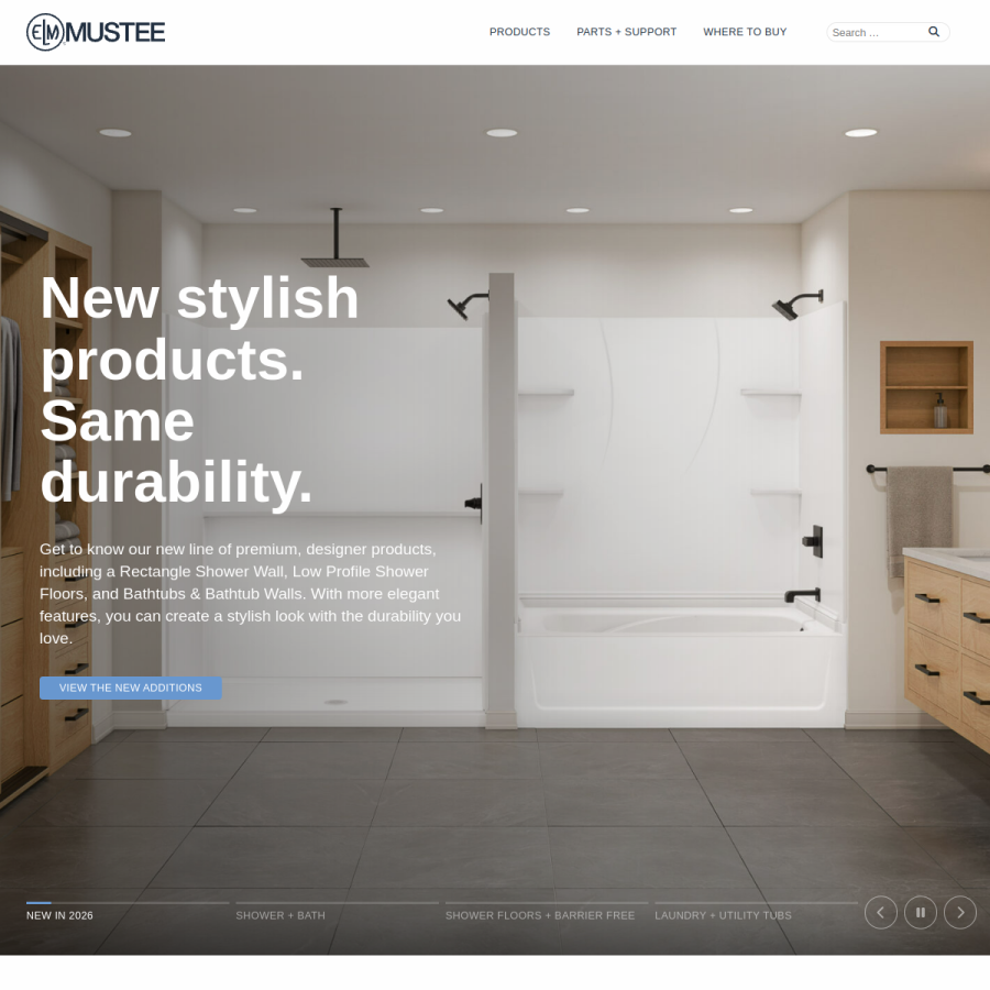 mustee.com homepage screenshot