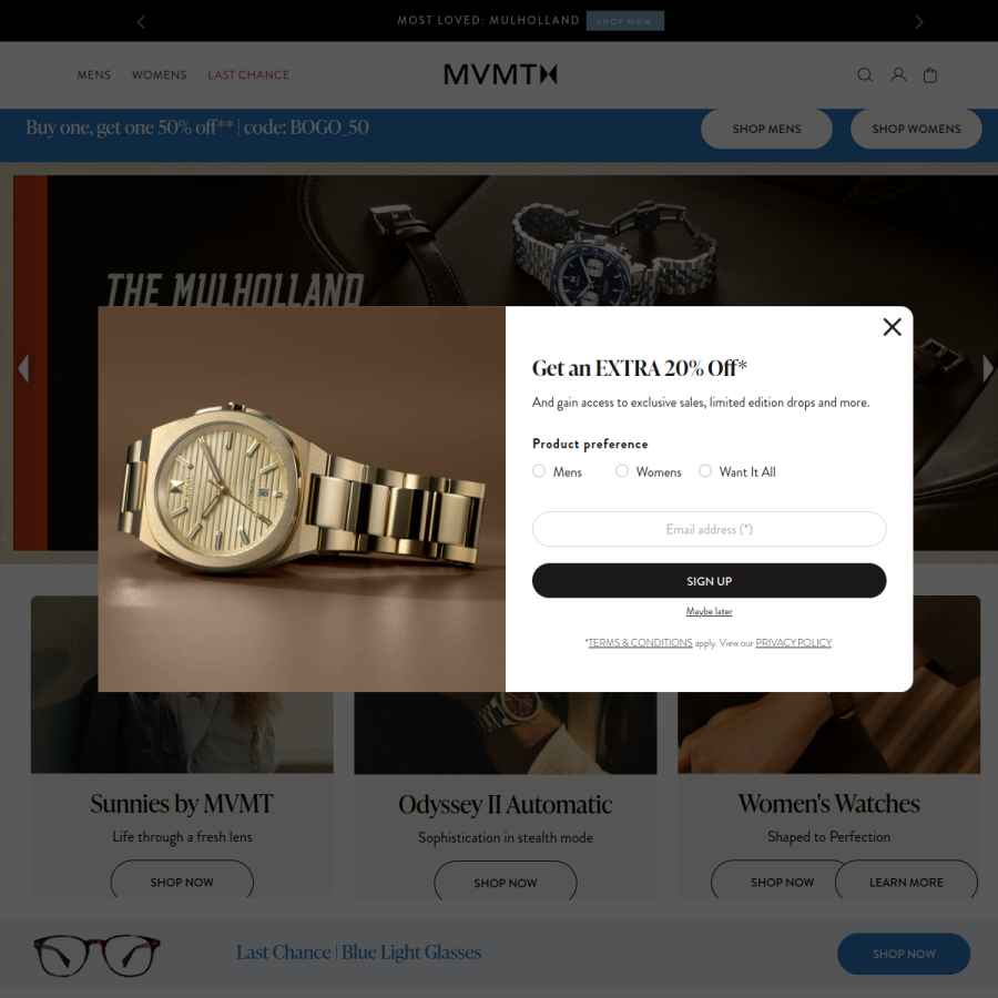 mvmt.com homepage screenshot