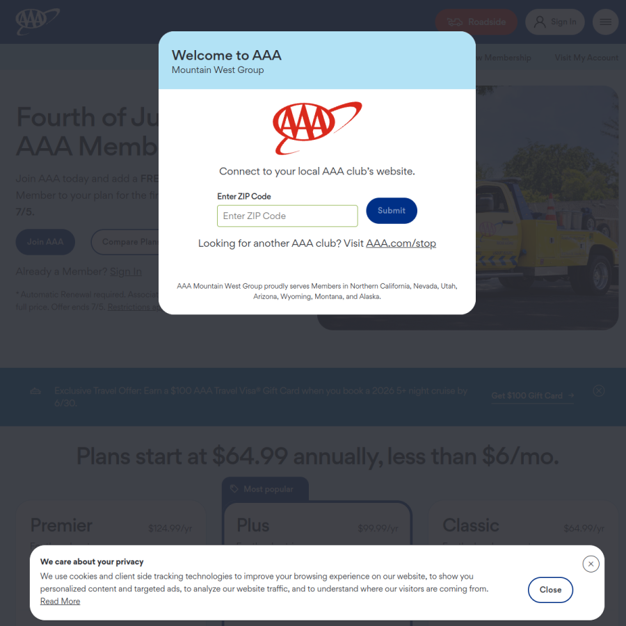 mwg.aaa.com homepage screenshot