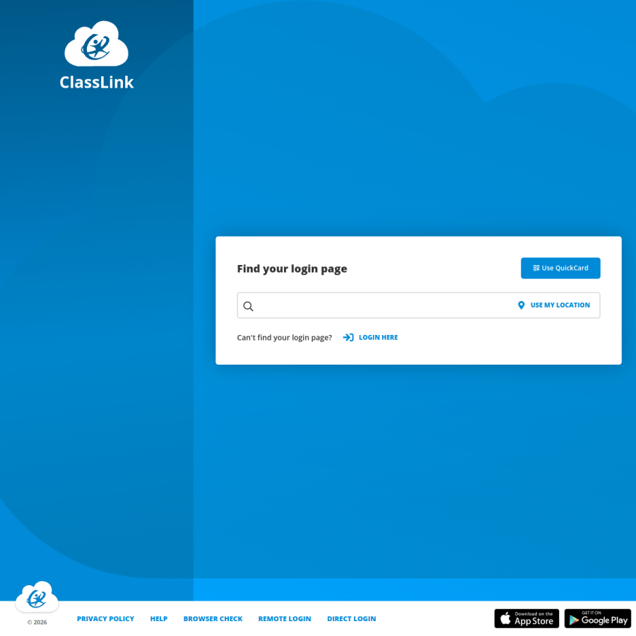 myapps.classlink.com homepage screenshot