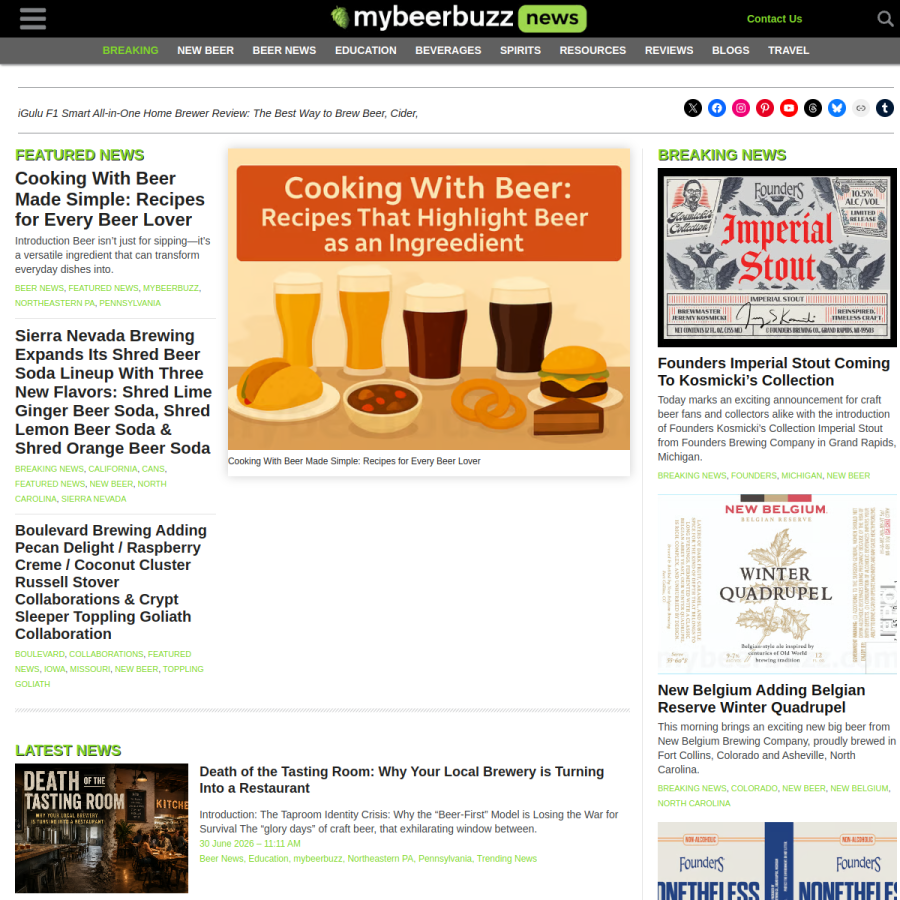 mybeerbuzz.com homepage screenshot