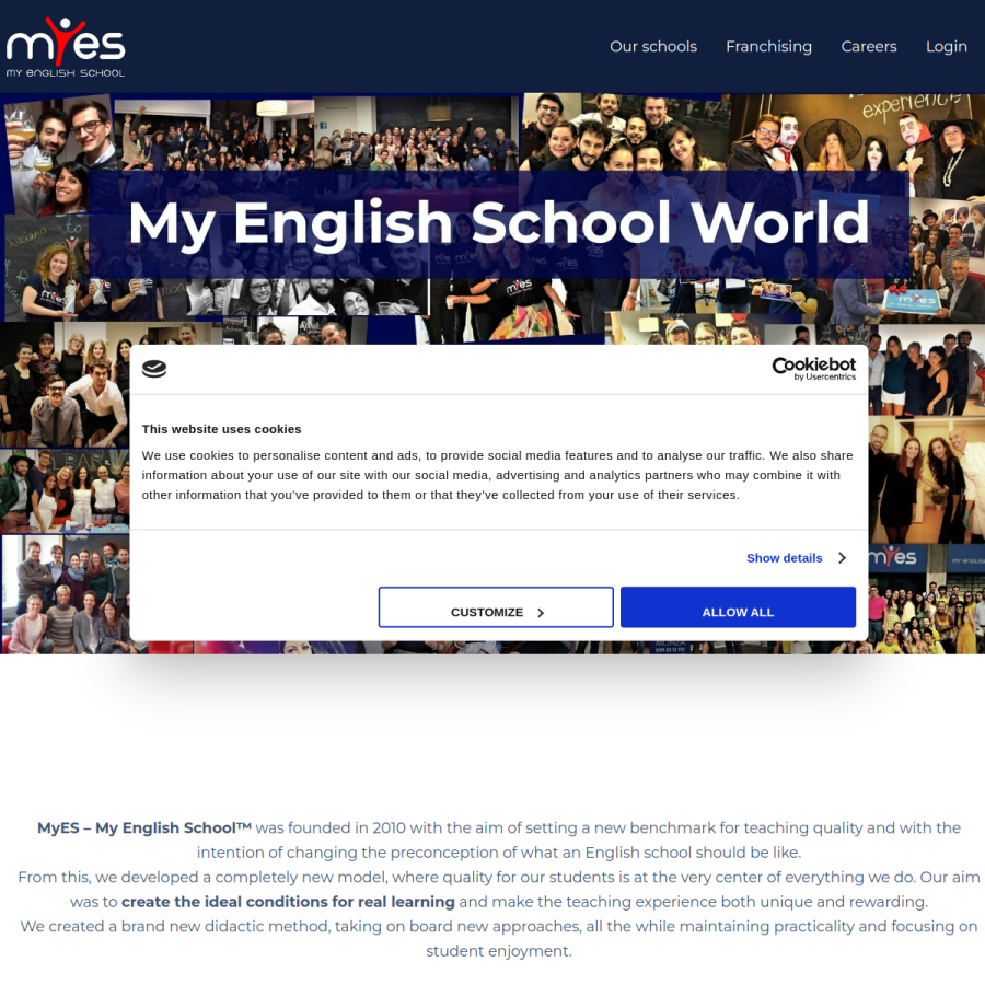 myes.school homepage screenshot