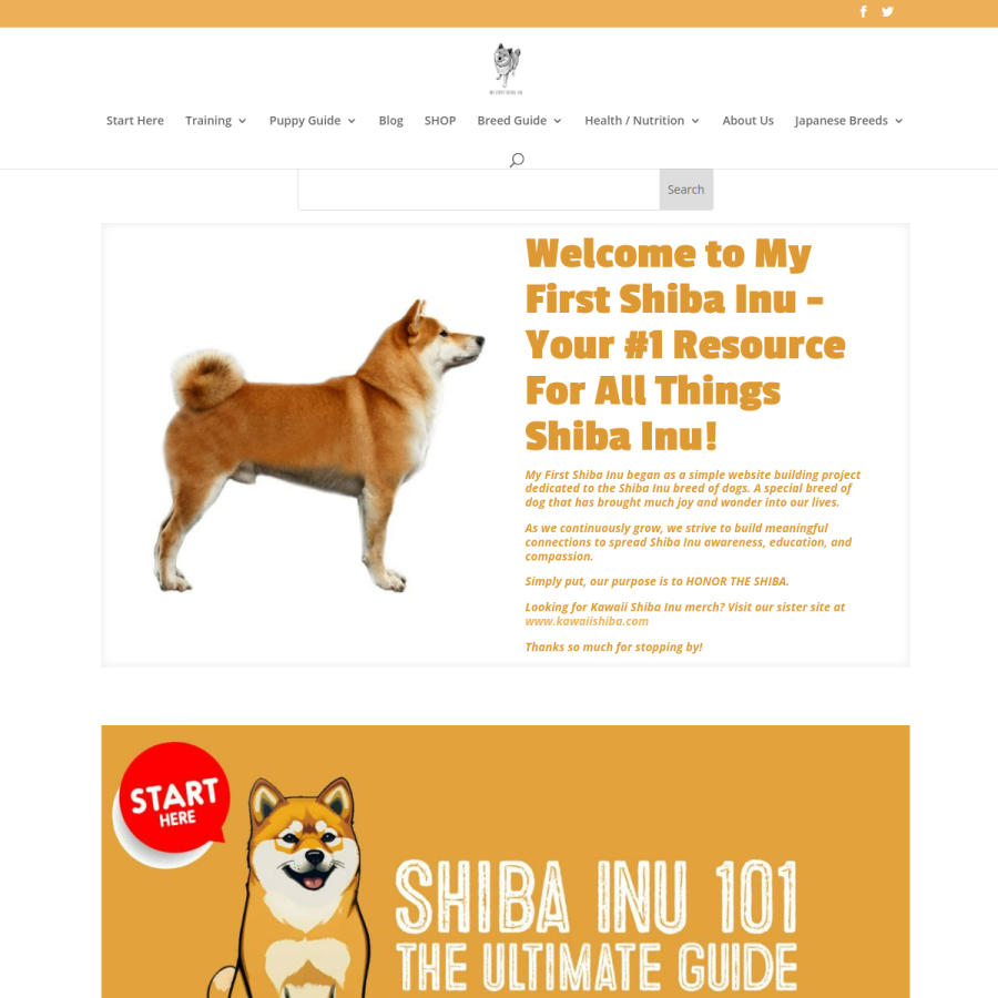myfirstshiba.com homepage screenshot