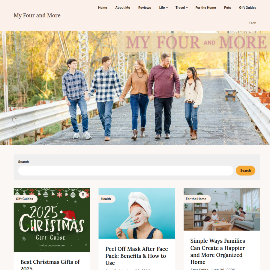 myfourandmore.com homepage screenshot