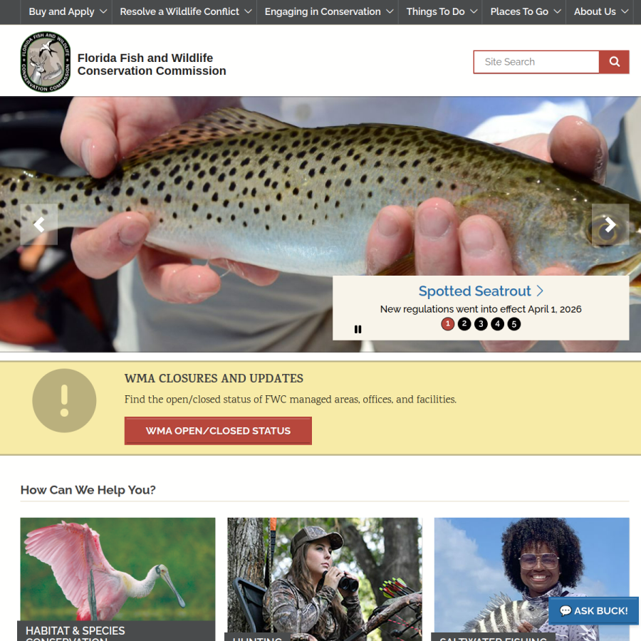 myfwc.com homepage screenshot