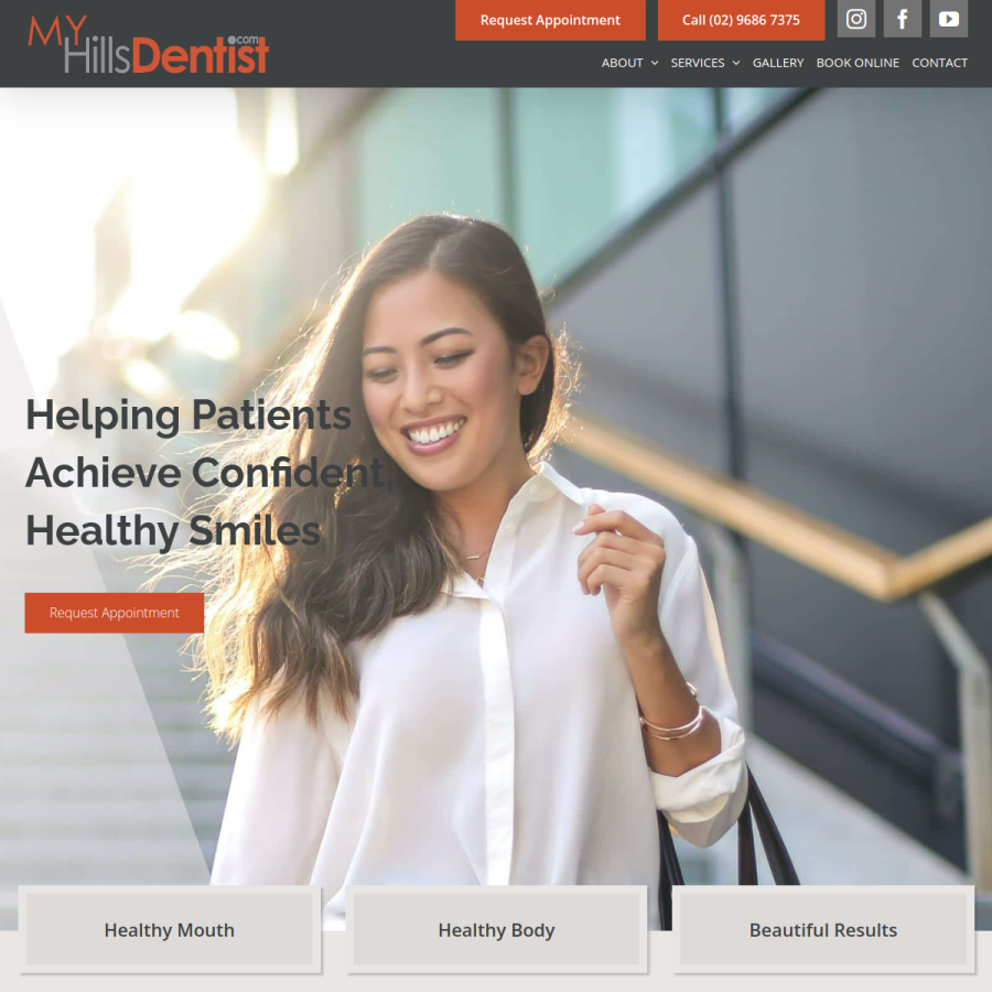 myhillsdentist.com homepage screenshot