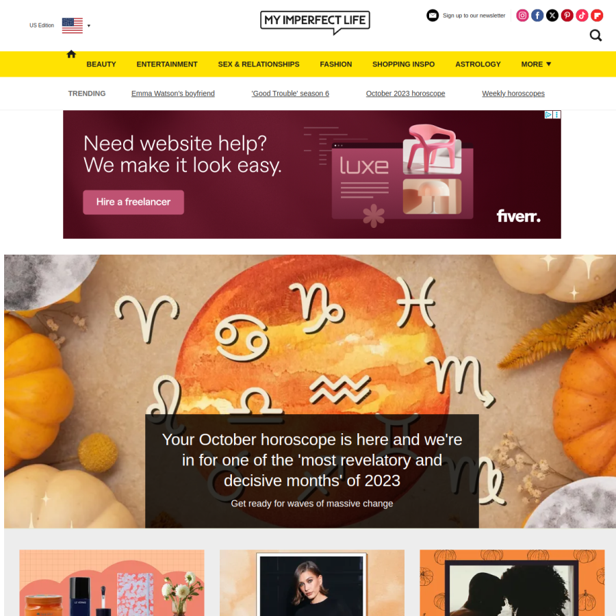 myimperfectlife.com homepage screenshot