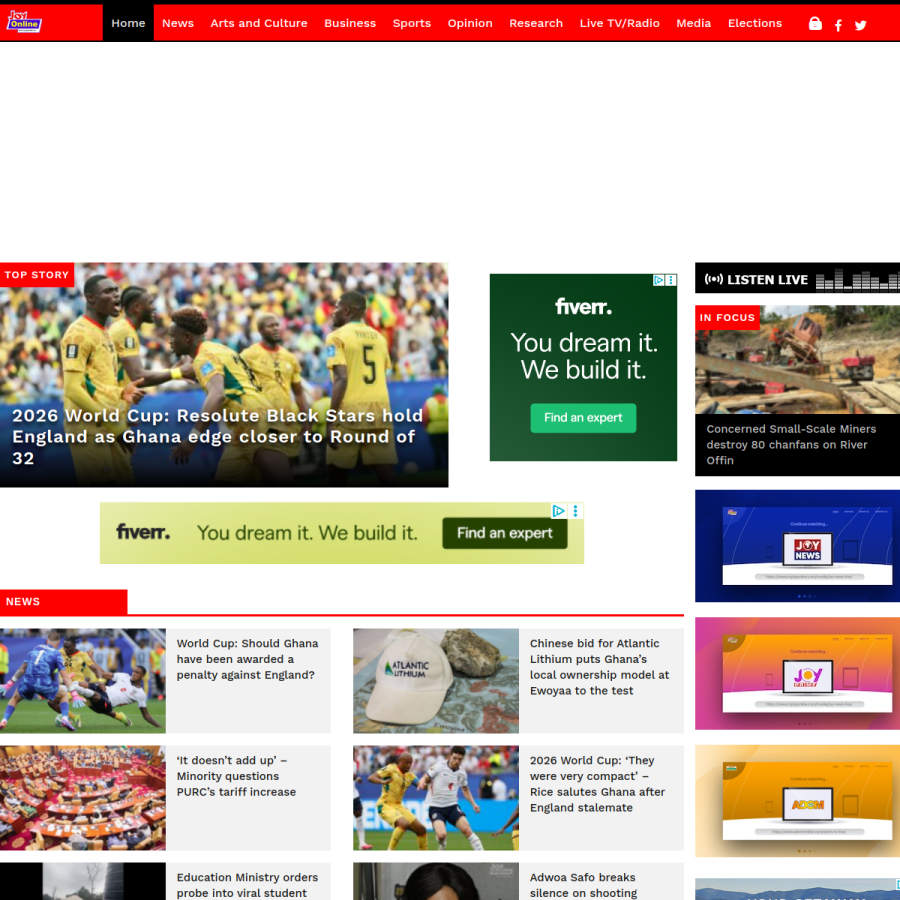 myjoyonline.com homepage screenshot