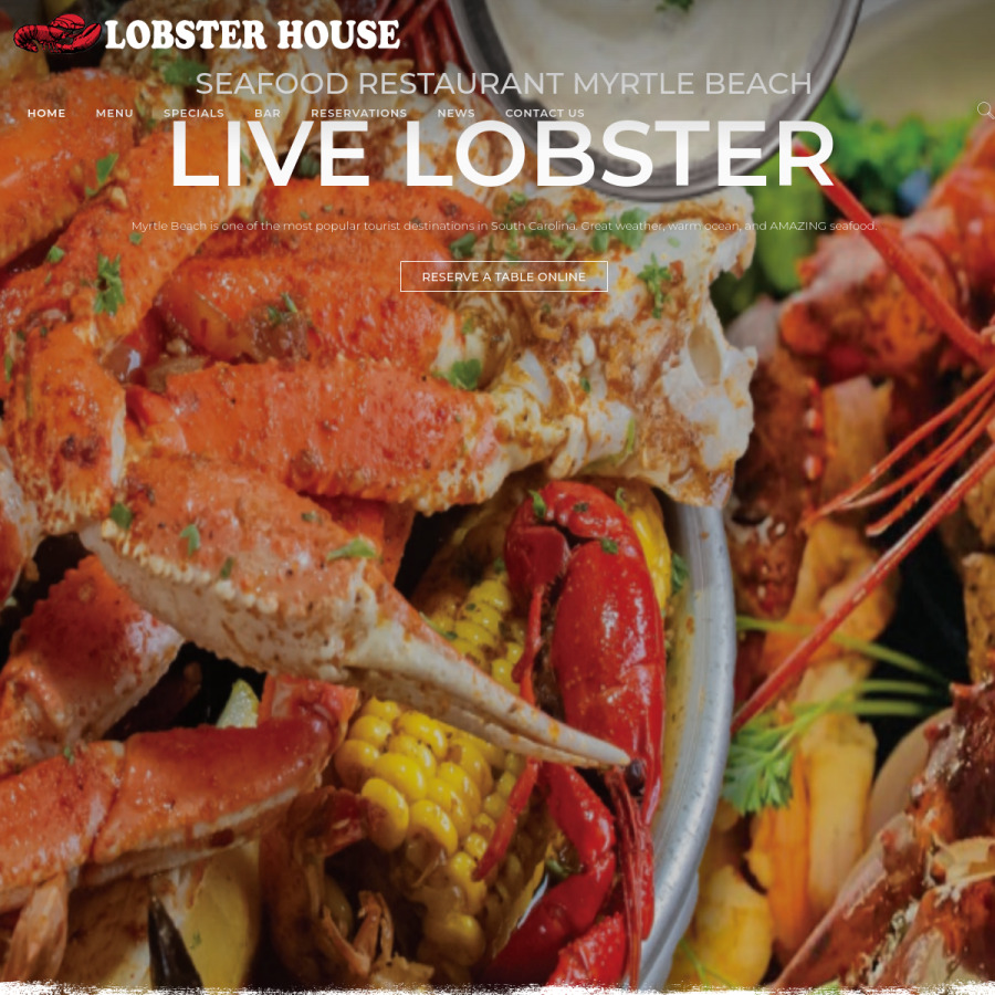 mylobsterhouse.com homepage screenshot