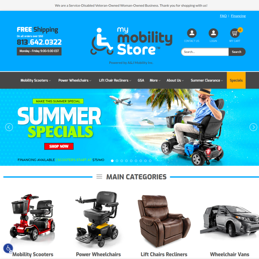 mymobilitystore.com homepage screenshot