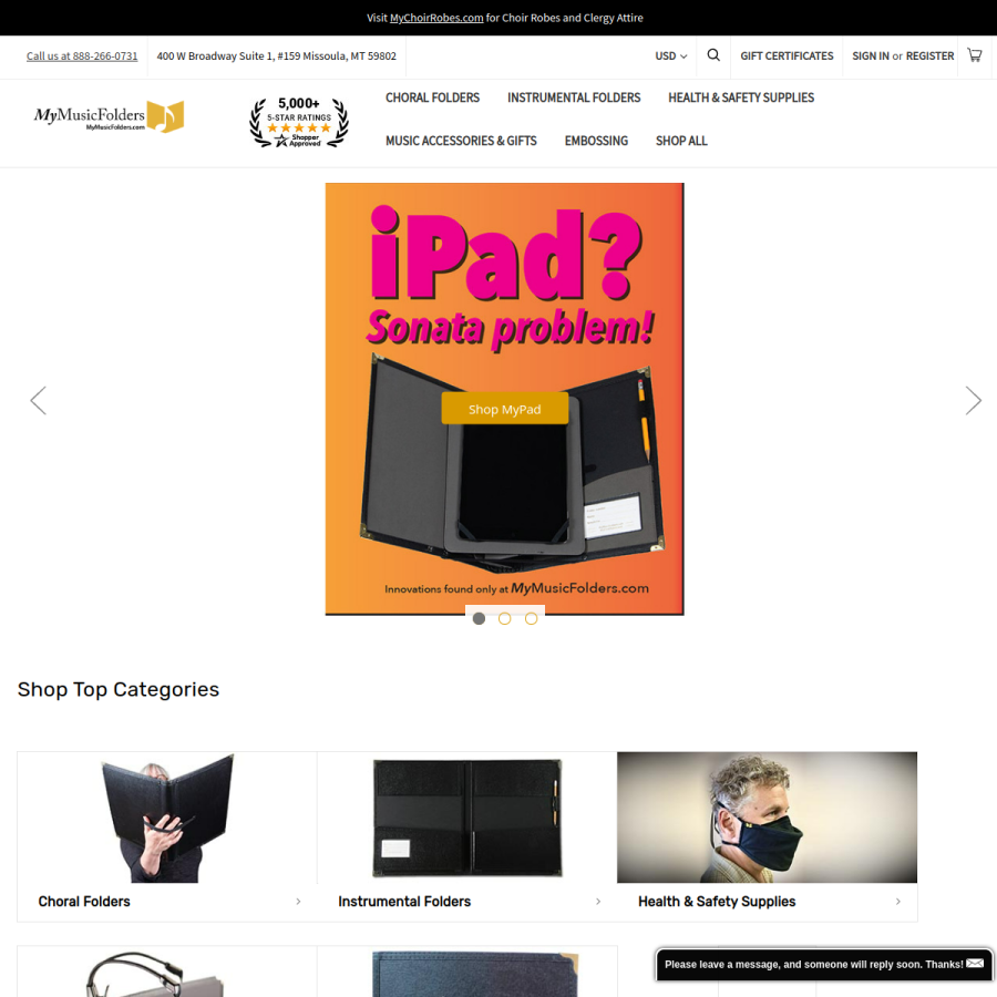 mymusicfolders.com homepage screenshot