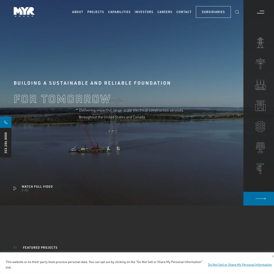 myrgroup.com homepage screenshot
