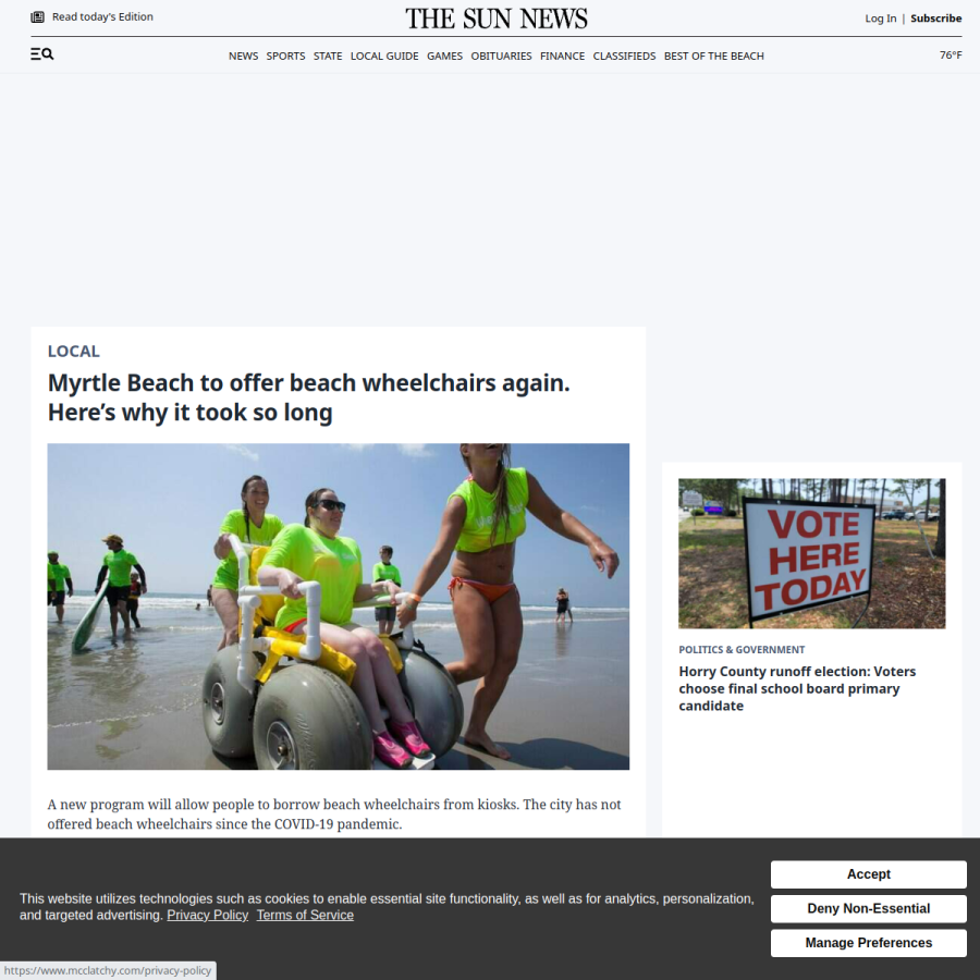 myrtlebeachonline.com homepage screenshot