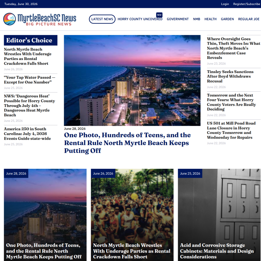 myrtlebeachsc.com homepage screenshot