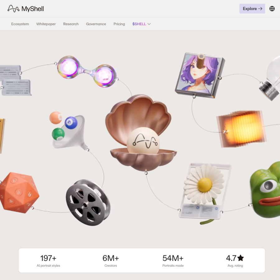 myshell.ai homepage screenshot