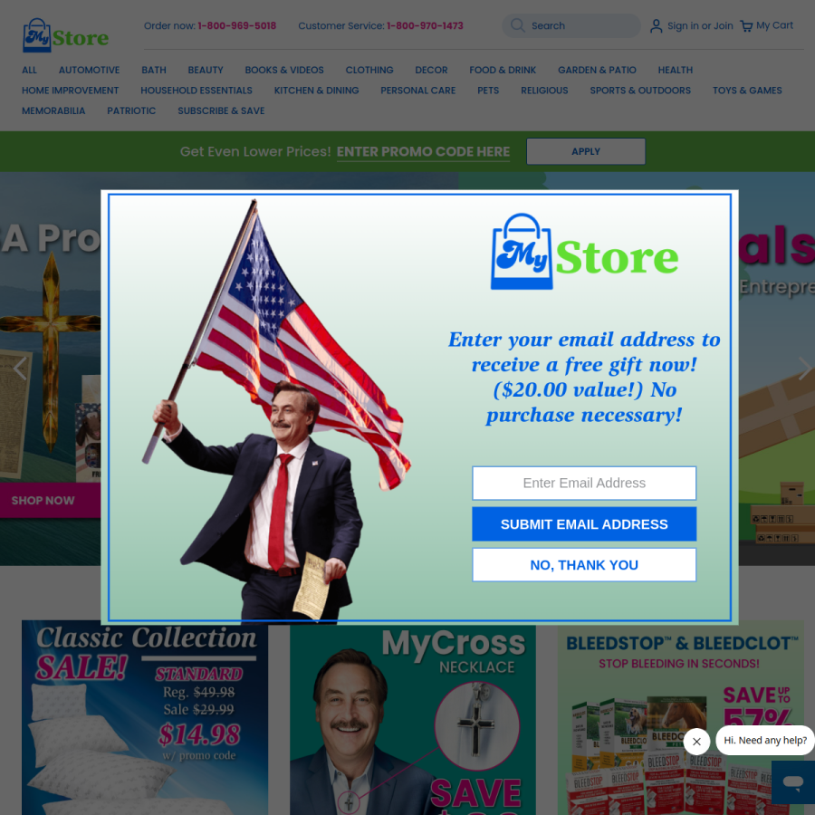 mystore.com homepage screenshot