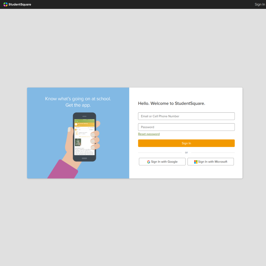 mystudentsquare.com homepage screenshot